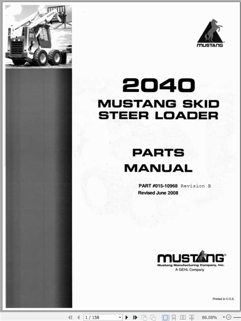 1997 mustang 2040 skid steer|mustang 2040 parts manual.